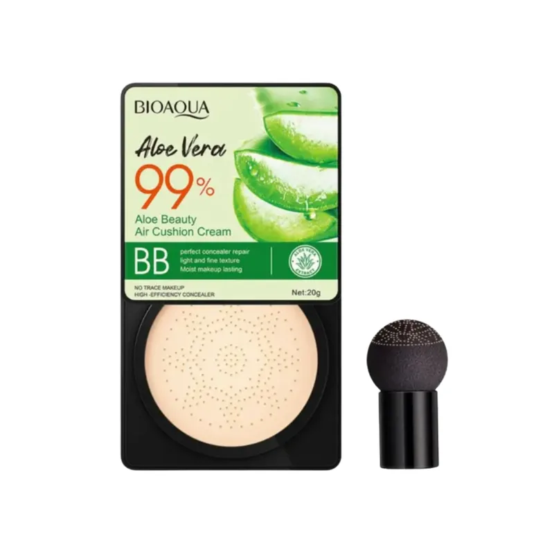 Кушон для обличчя Bioaqua Aloe Vera 99% Air Cushion BB Cream з екстрактом алое 02-Бежевий світлий 20 мл (27301642)