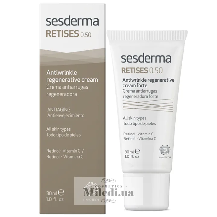 Крем від зморшок з ретинолом Sesderma Laboratories Retises 0.50% Antiwrinkle Regenerative Cream Forte 30 мл