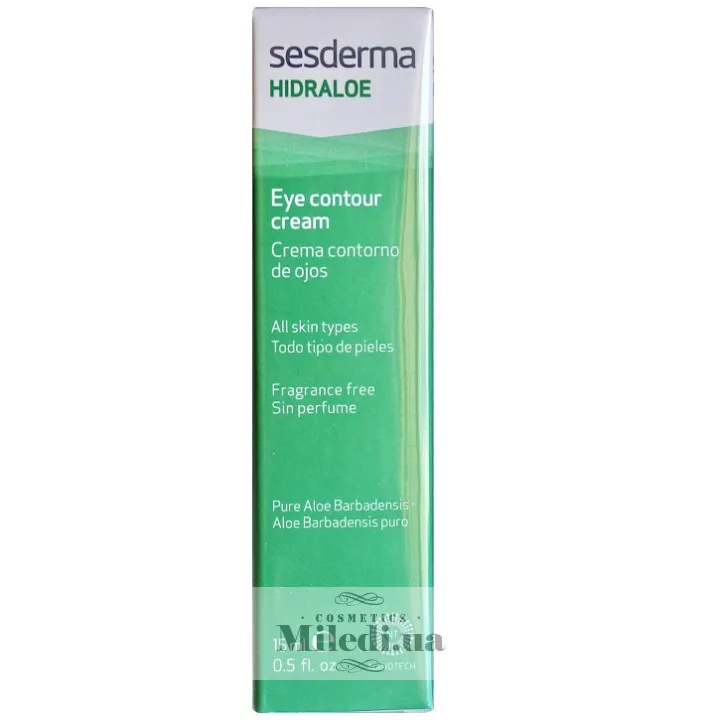 Крем-контур для шкіри навколо очей з екстрактом алое Sesderma Laboratories Hidraloe Facial Eye Contour Cream 15 мл