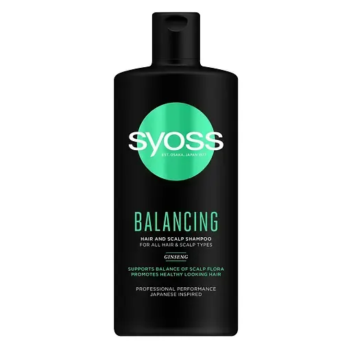 Шампунь Syoss Balancing з женьшенем, для всіх типів волосся і шкіри голови, 440 мл