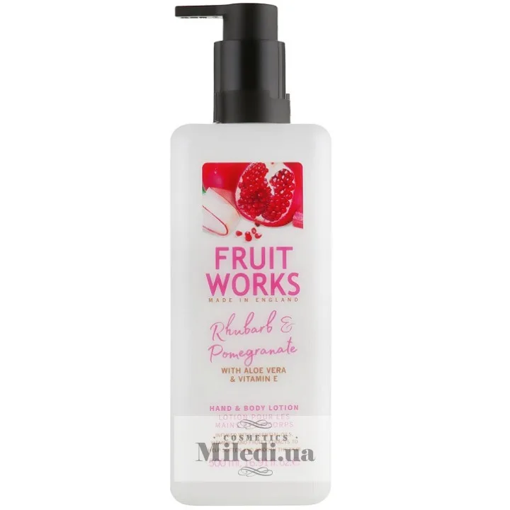 Лосьйон для рук і тіла Ревінь і гранат Grace Cole Fruit Works Rhubarb & Pomegranate Hand & Body Lotion 500 мл