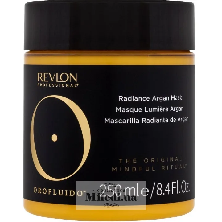 Маска для сухого волосся з аргановим маслом Золоте сяйво Revlon Professional Orofluido Argan Mask, 250 мл