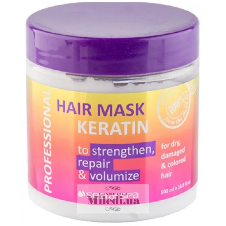 Маска з кератином для пошкодженого пофарбованого волосся Sea of ​​Spa Hair Mask Keratin Dry Damaged Hair 500 мл