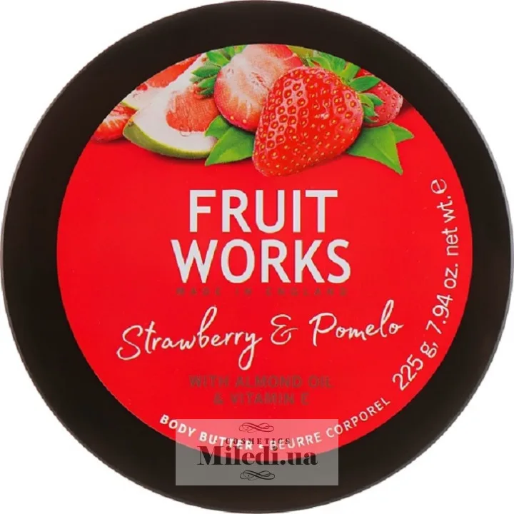 Масло для тіла Полуниця і помело Grace Cole Fruit Works Strawberry & Pomelo Body Butter 225 мл