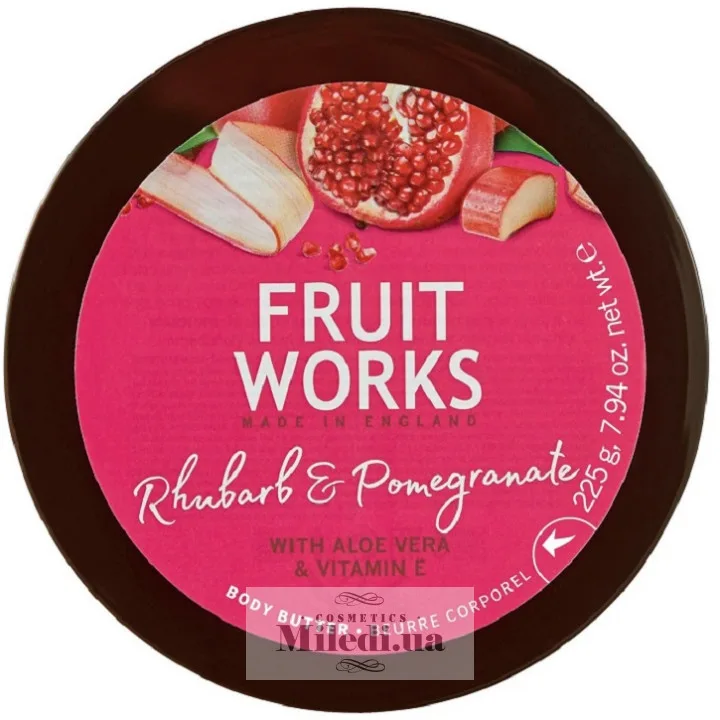 Масло для тіла Ревінь і гранат Grace Cole Fruit Works Rhubarb & Pomegranate Body Butter 225 мл