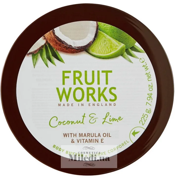Масло крем для тіла Кокос і лайм Grace Cole Fruit Works Coconut & Lime Body Butter 225 мл