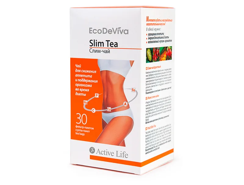 Слім-чай фруктовий для схуднення EcoDeViva by TianDe Active Life Slim Tea, 30шт
