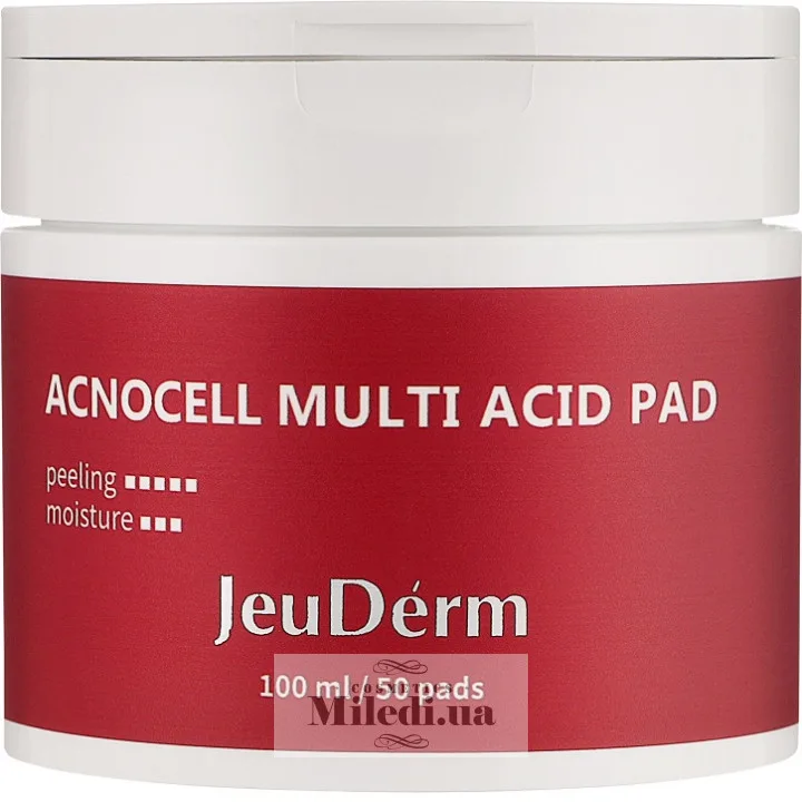 Мультикислотні пілінг-педи для проблемної шкіри JeuDerm AcnoCell Multi-Acid Pad, 50 шт