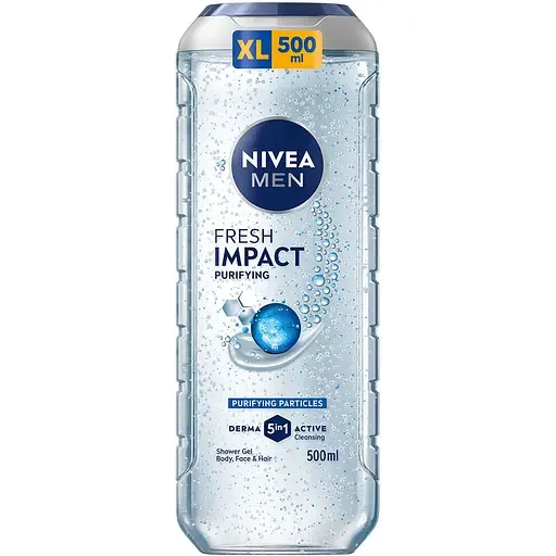 Гель для душу NIVEA MEN Fresh impact для тіла обличчя та волосся 500 мл (80893)