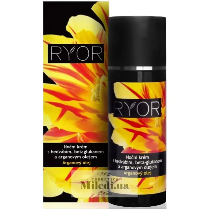 Нічний крем з шовком бета-глюканом і аргановою олією Ryor Night Cream with Silk Beta-Glucan & Argan Oil 50 мл