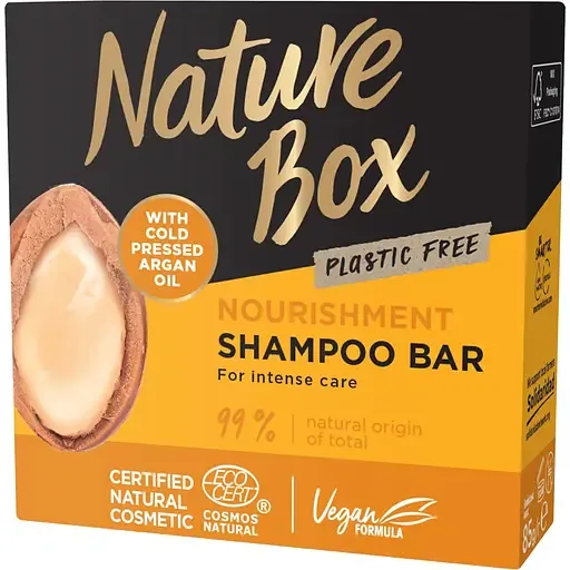 Твердий шампунь Nature Box для живлення волосся з аргановою олією холодного віджиму 85 г