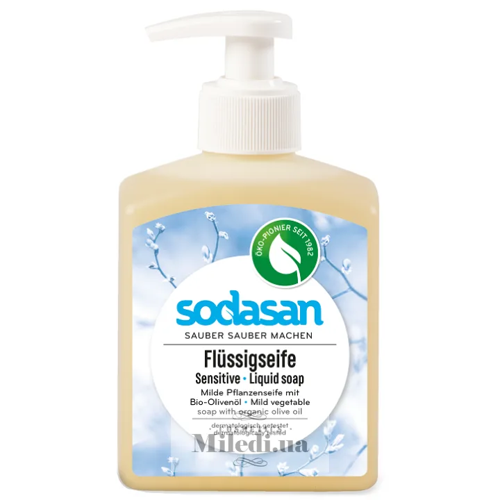 Органічне рідке мило для чутливої ​​та дитячої шкіри Sodasan Liquid Soap Sensitive