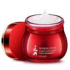 Зволожуюча нічна маска з муцином равлика і екстрактом женьшеню VENZEN Ginseng Snail Hydra Sleep Mask (100г)
