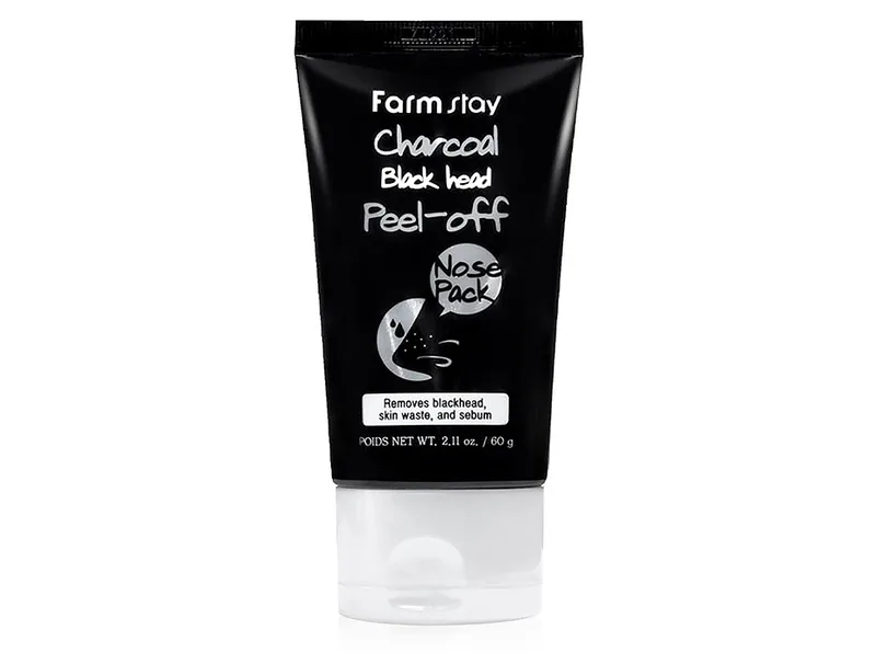 Маска-плівка для очищення носа з деревним вугіллям FarmStay Charcoal Black Head Peel-Off Nose Pack, 60г