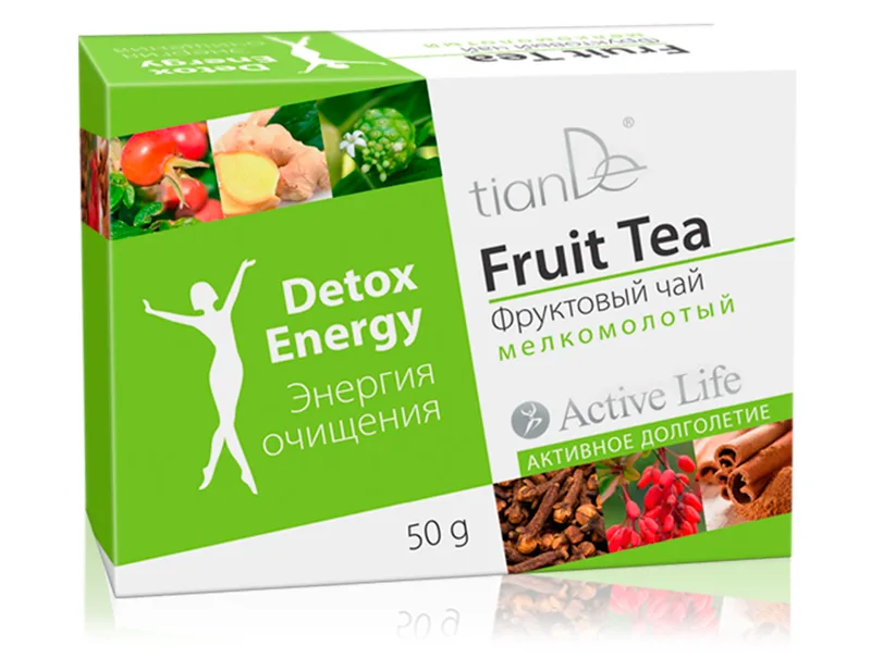 Фруктовий чай «Енергія очищення» TianDe Active Life Detox Energy Fruit Tea, 50г