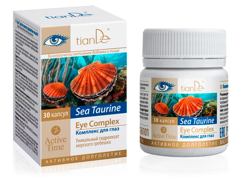 Біологічно активна добавка до їжі «Комплекс для очей» TianDe Active Life Sea Taurine Eye Complex, 30шт