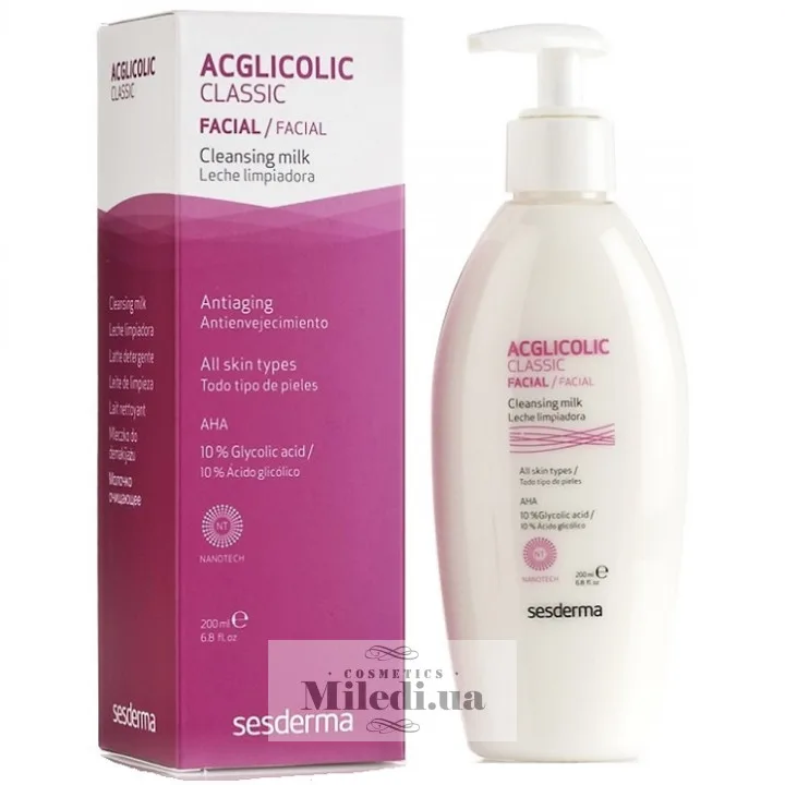 Молочко очищаюче з 10% гліколевою кислотою Sesderma Laboratories Acglicolic Classic Cleansing Milk 200 мл
