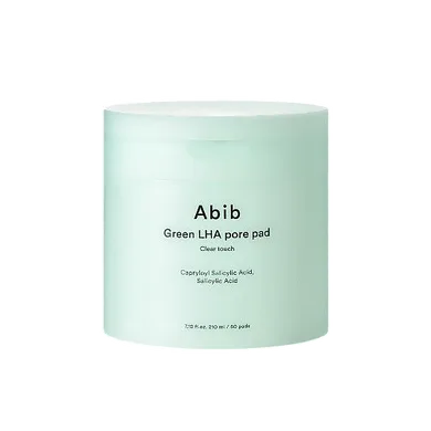 Abib Green LHA Pore Pad Clear Touch – тонер-пади для жирної та комбінованої шкіри 60 шт. (Термін придатності до 06.27)