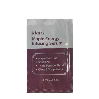 Dear, Klairs Maple Energy Infusing Serum – живильна сироватка з соком клену (пробник 1,5 мл)