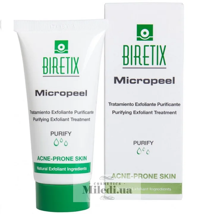 Очищаючий скраб ексфоліант для шкіри з акне Cantabria Labs Biretix Micropeel Purifying Exfoliant Treatment 50 мл