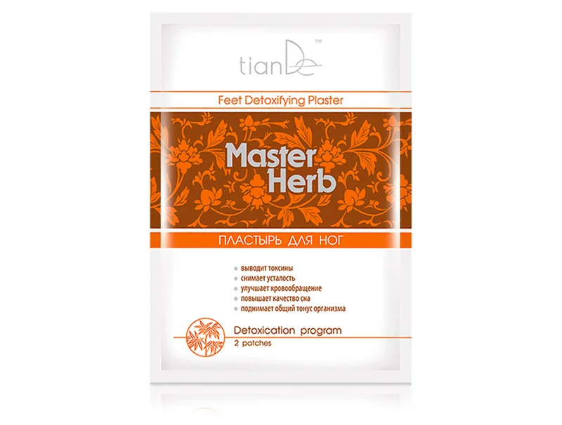 Детоксикаційний пластир для ніг для очищення організму TianDe Master Herb Feet Detoxifying Plaster, 2шт