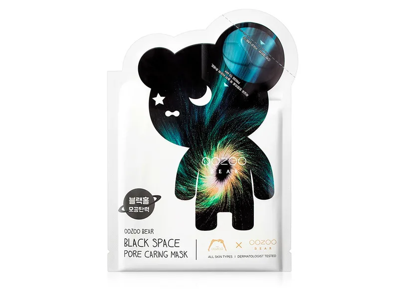 Маска для обличчя для звуження пор The Oozoo Bear Black Space Pore Caring Mask