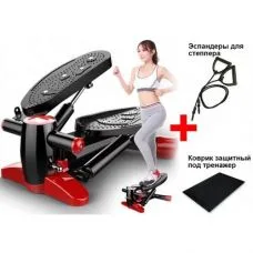 Степпер LIDAK DK-710A чорний з килимком і еспандерами