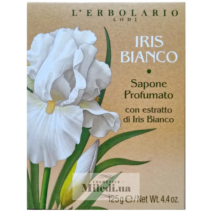 Парфумоване натуральне мило Білий ірис L`Erbolario Sapone Profumato Iris Bianco 125 г