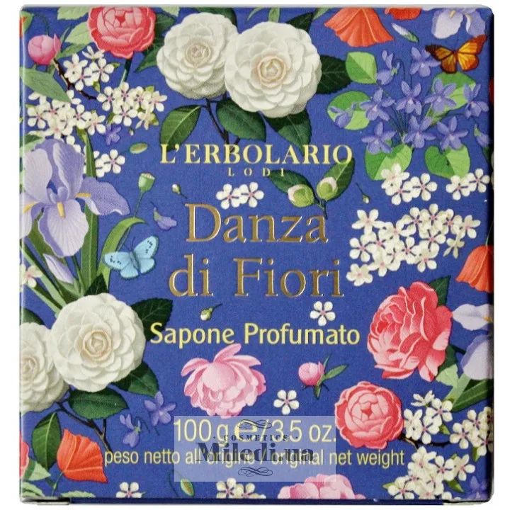 Парфумоване натуральне мило Вальс квітів L`Erbolario Danza di Fiori Sapone Profumato 100 г