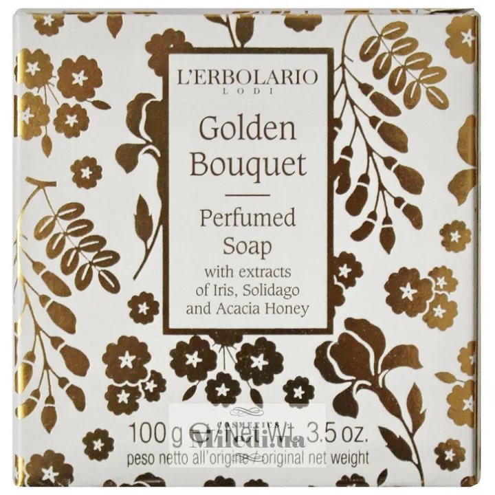 Парфумоване натуральне мило Золотой букет L`Erbolario Sapone Profumato Bouquet d'Oro 100 г