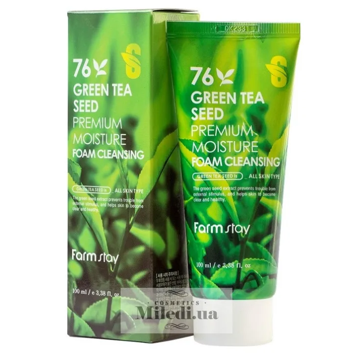 Пінка для вмивання з зеленим чаєм FarmStay 76 Green Tea Seed Premium Moisture Foam Cleansing 100 мл