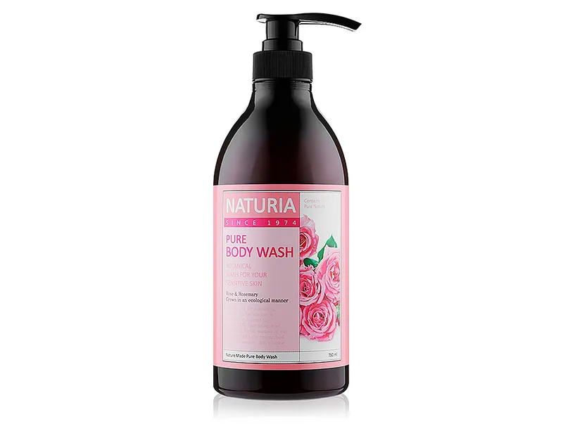 Гель для душу з ароматом троянди та розмарину Naturia Pure Body Wash Rose & Rosemary, 750мл