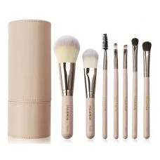 Набір пензлів для макіяжу в тубусі MAANGE makeup brush set пудровий (7шт)