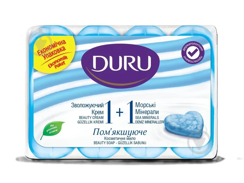 Мило Duru 1+1 екопак Крем та морські мінерали 80 г 4 шт./уп.