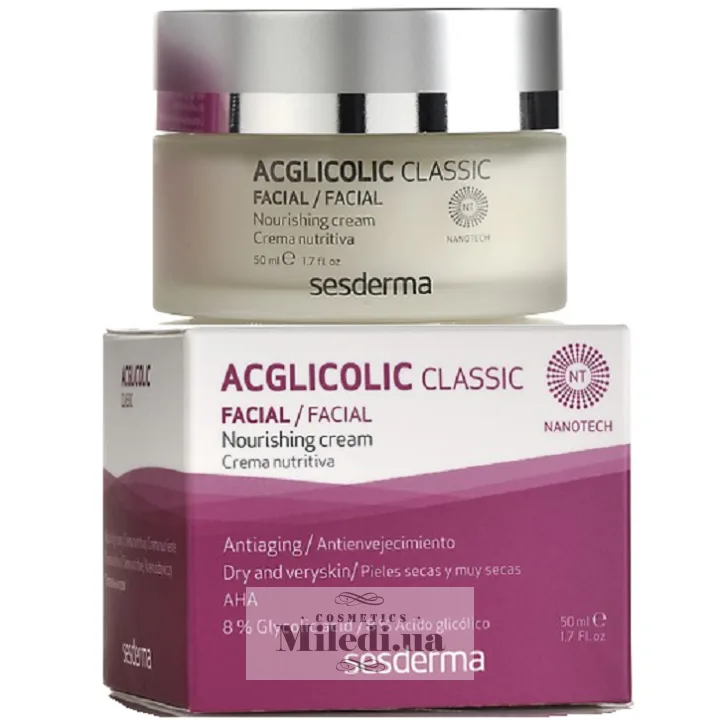 Поживний крем з 8% гліколевою кислотою Sesderma Laboratories Acglicolic Classic Nourishing Cream 50 мл