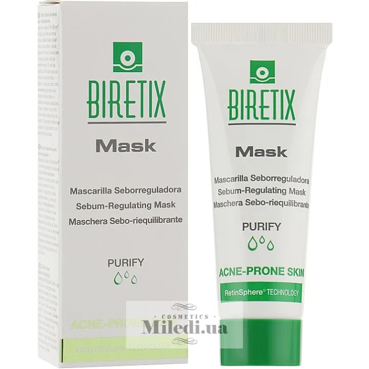 Себорегулююча маска для шкіри з акне Cantabria Labs Biretix Mask Sebum-Regulating 25 мл