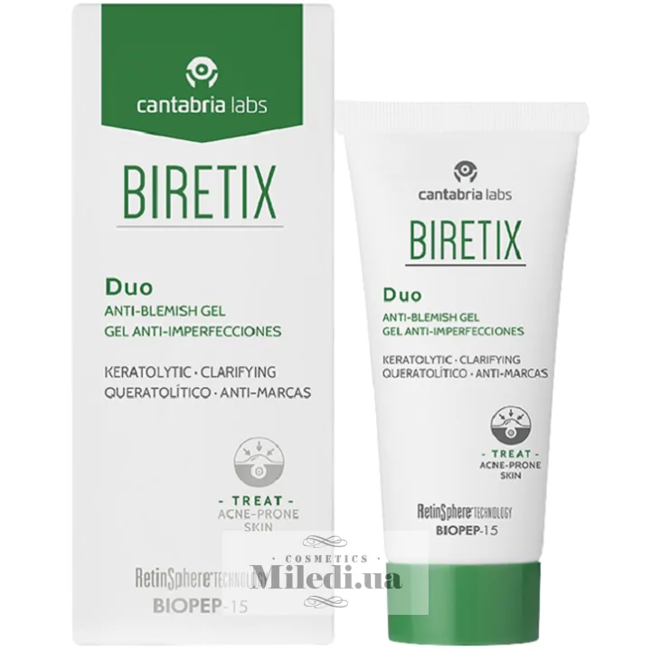 Себорегулюючий гель для шкіри з акне Cantabria Labs Biretix Duo Anti-Blemish Gel 30 мл