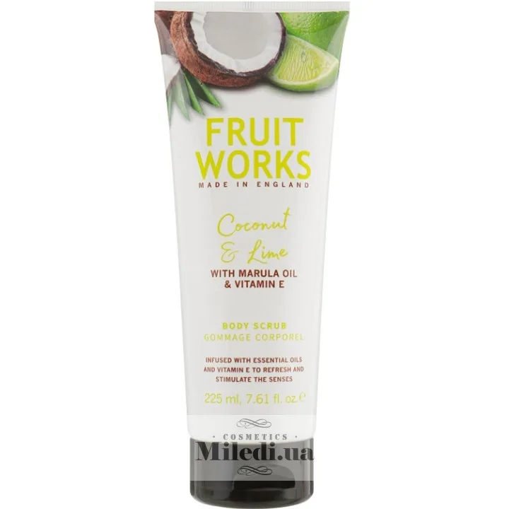 Скраб для тіла Кокос і лайм Grace Cole Fruit Works Coconut & Lime Body Scrub 225 мл