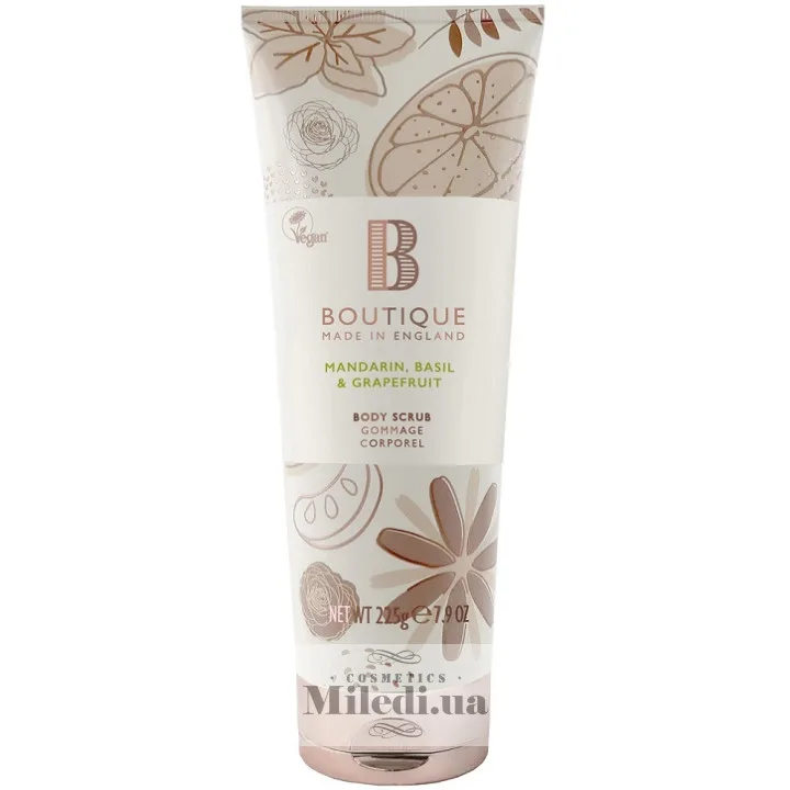 Скраб для тіла Мандарин базилік і грейпфрут Grace Cole Boutique Mandarin, Basil & Grapefruit Body Scrub 225 мл