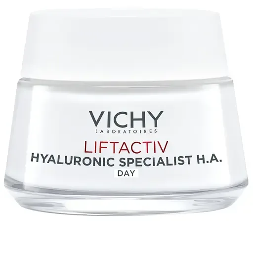 Нічний розгладжувальний крем Vichy Liftactiv Hyaluronic Specialist H.A. з гіалуроновою кислотою для корекції зморшок шкіри обличчя 50 мл (3337871322502)