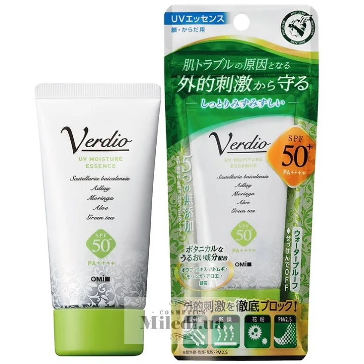 Сонцезахисна антивікова есенція Вердіо Omi Brotherhood Verdio UV Moisture Essence SPF50+ PA++++ 50 мл
