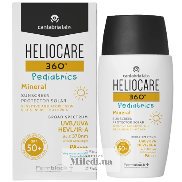 Сонцезахисний дитячий мінеральний крем Cantabria Labs Heliocare 360º Pediatrics Mineral Sunscreen SPF50+ 50 мл