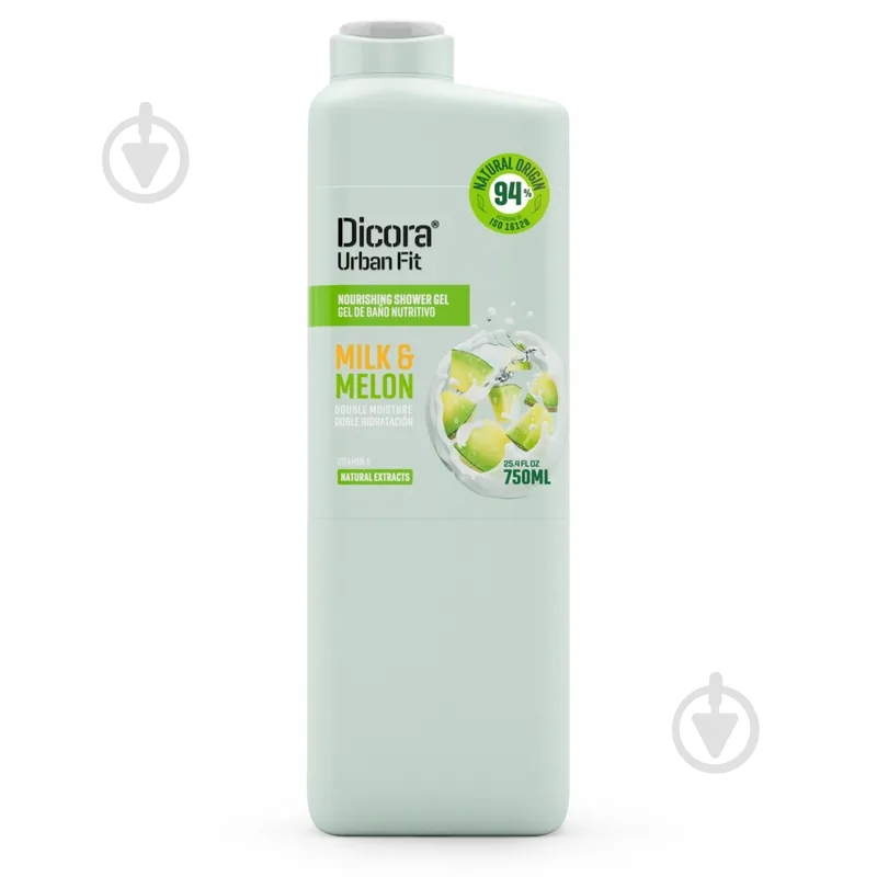 Гель для душу Dicora Urban Fit З вітаміном А Молоко та Диня 750 мл