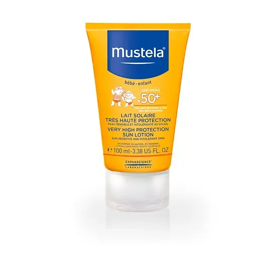 Сонцезахисний лосьйон Mustela Very High Protection Sun Lotion, з високим рівнем захисту, SPF +50, 100 мл