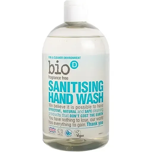 Органічне дезінфікуючий рідке мило Bio-D Sanitising Hand Wash Fragrance Free без запаху 500 мл