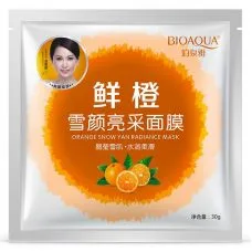 Маска-серветка для обличчя вирівнююча тон з апельсином BIOAQUA Orange Snow Yan Radiance Mask (30г)