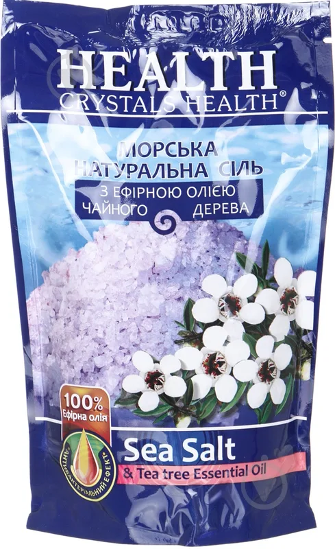 Сіль для ванни Crystals Health з ефірною олією чайного дерева 500 г