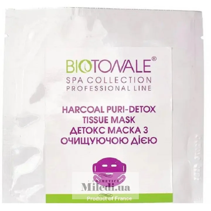 Тканинна детокс маска з очищаючою дією Biotonale Charcoal Pure Detox Tissue Mask 1 шт