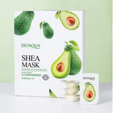 Набір масок для обличчя відновлює і звужує пори з авокадо BIOAQUA Shea Mask (5г * 8шт)