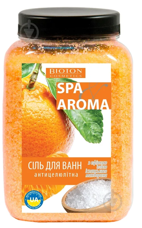 Сіль для ванн Bioton антицелюлітна з ефірною олією іспанського мандарина 750 г